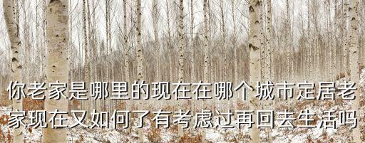 你老家是哪里的現在在哪個城市定居老家現在又如何了有考慮過再回去生活嗎