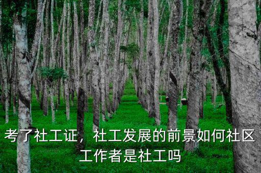 考了社工證，社工發展的前景如何社區工作者是社工嗎