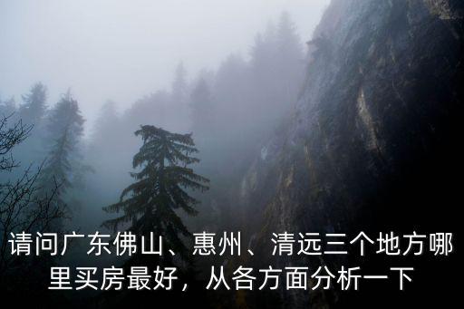 請問廣東佛山、惠州、清遠三個地方哪里買房最好，從各方面分析一下