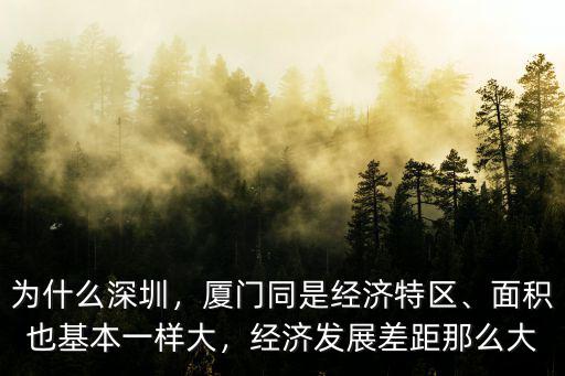 為什么深圳，廈門同是經(jīng)濟特區(qū)、面積也基本一樣大，經(jīng)濟發(fā)展差距那么大