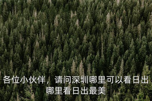 深圳附近哪里看日出最美,請(qǐng)問深圳哪里可以看日出