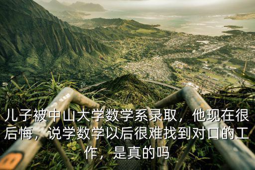 中山大學(xué)錄取過多少狀元,兒子被中山大學(xué)數(shù)學(xué)系錄取