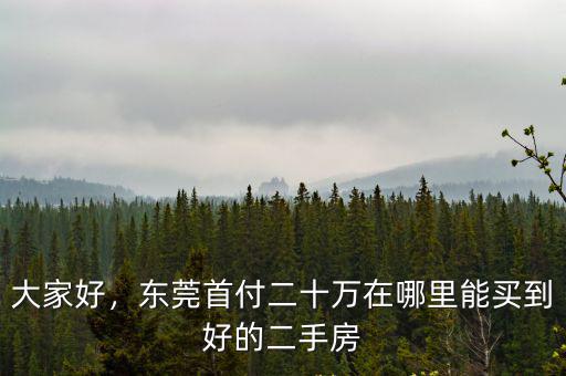 東莞哪里的房子首付50萬,適合在東莞哪里買房