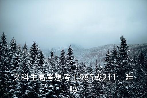文科生高考想考上985或211，難嗎