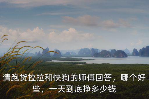 東莞貨拉拉每天多少錢,在廣州跑貨拉拉