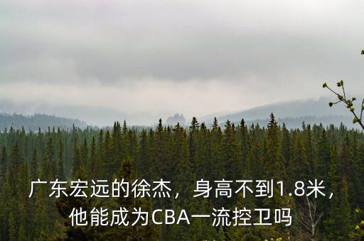 廣東宏遠的徐杰，身高不到1.8米，他能成為CBA一流控衛嗎