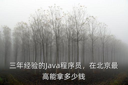 三年經(jīng)驗(yàn)的Java程序員，在北京最高能拿多少錢