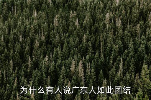 為什么有人說廣東人如此團結
