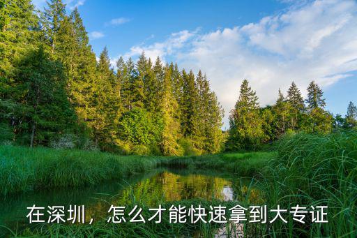 在深圳，怎么才能快速拿到大專證