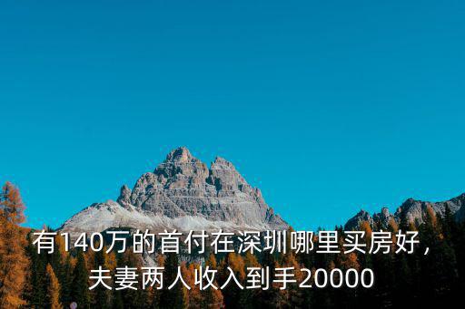 有140萬的首付在深圳哪里買房好，夫妻兩人收入到手20000