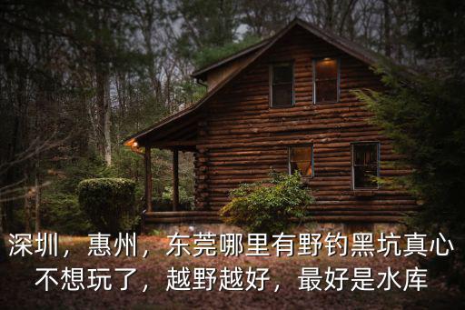 深圳，惠州，東莞哪里有野釣黑坑真心不想玩了，越野越好，最好是水庫(kù)