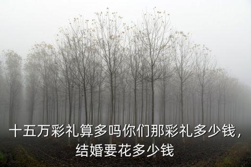 十五萬彩禮算多嗎你們那彩禮多少錢，結婚要花多少錢