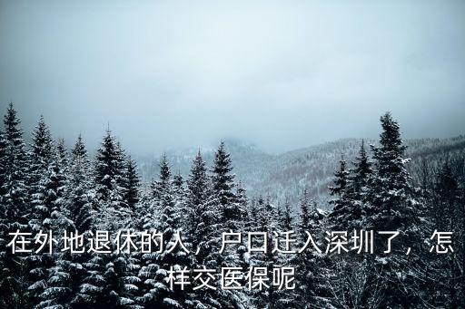 外地戶口在深圳交醫保怎么辦理,怎樣交醫保呢