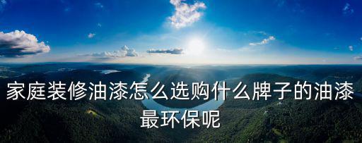 陽江環保漆怎么選,家庭裝修油漆怎么選購