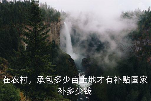 濟寧包地國家有補貼是多少,承包多少畝土地才有補貼