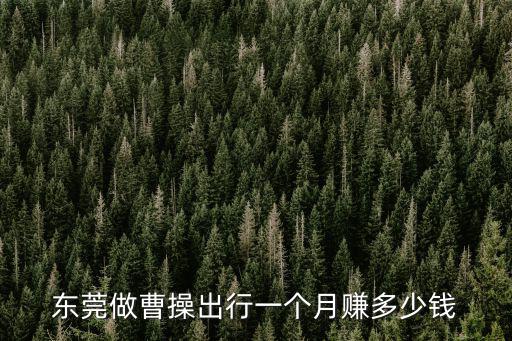 東莞做曹操出行一個(gè)月賺多少錢