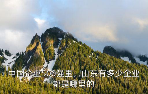 青島有多少個500強企業,中國企業500強里