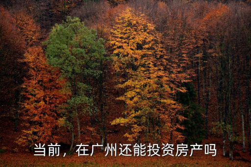 在廣州投資房產怎么樣,現在在廣州買房子投資