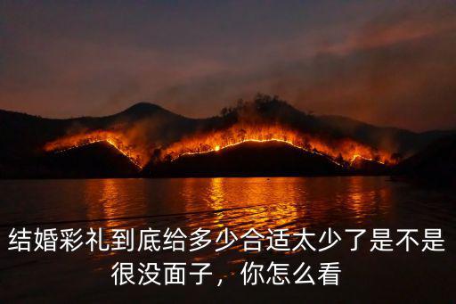 結婚彩禮到底給多少合適太少了是不是很沒面子，你怎么看