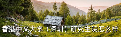 香港中文大學（深圳）研究生院怎么樣