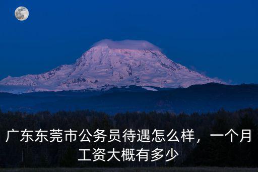 廣東工資多少一個月,廣東東莞市公務員待遇怎么樣