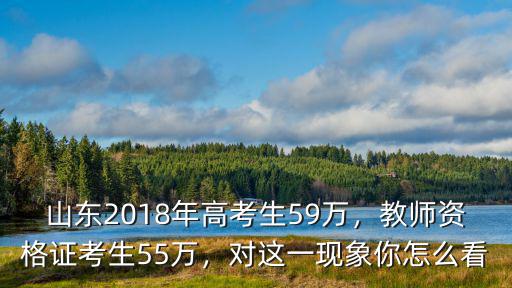 山東2018年高考生59萬，教師資格證考生55萬，對這一現象你怎么看
