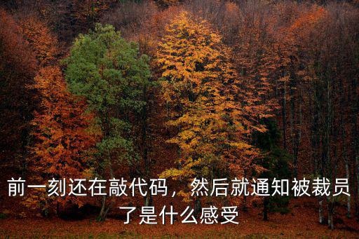 前一刻還在敲代碼，然后就通知被裁員了是什么感受