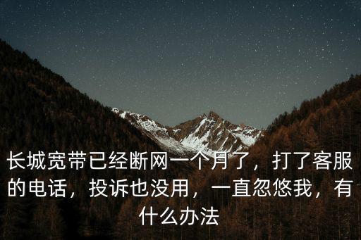 長城寬帶已經斷網一個月了，打了客服的電話，投訴也沒用，一直忽悠我，有什么辦法