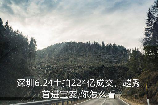 深圳6.24土拍224億成交，越秀首進寶安,你怎么看