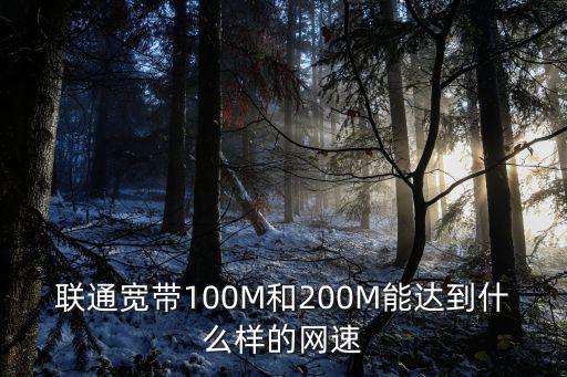 聯通寬帶100M和200M能達到什么樣的網速