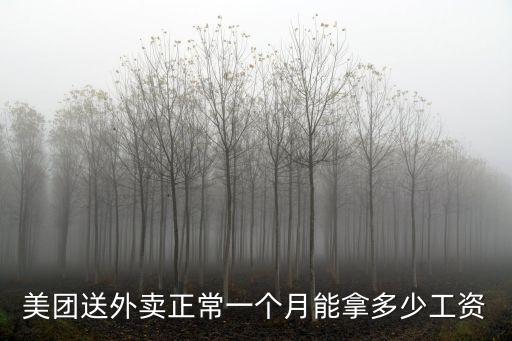 美團送外賣正常一個月能拿多少工資
