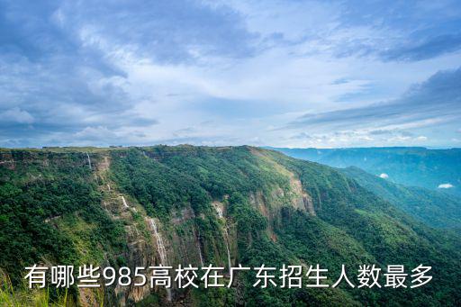 有哪些985高校在廣東招生人數最多