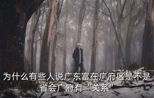 為什么有些人說廣東富在廣府區是不是省會廣府有“關系”