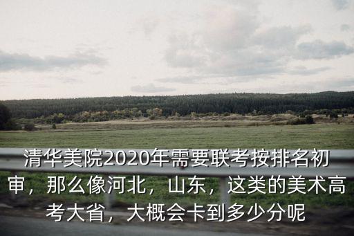 清華美院2020年需要聯考按排名初審，那么像河北，山東，這類的美術高考大省，大概會卡到多少分呢