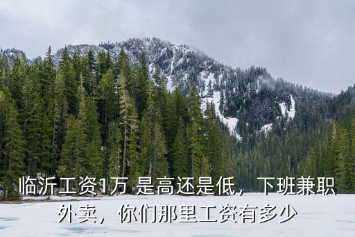 臨沂工資1萬 是高還是低，下班兼職外賣，你們那里工資有多少