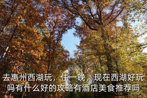 去惠州西湖玩，住一晚，現(xiàn)在西湖好玩嗎有什么好的攻略有酒店美食推薦嗎