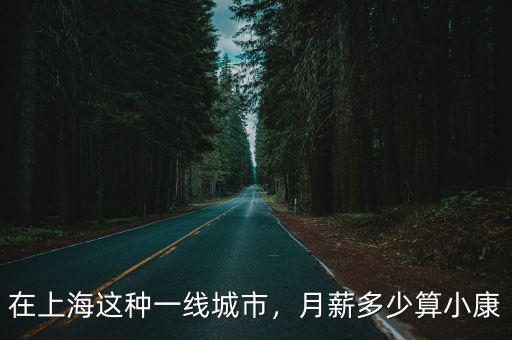 在上海這種一線城市，月薪多少算小康