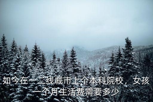 如今在一二線城市上個本科院校，女孩一個月生活費需要多少