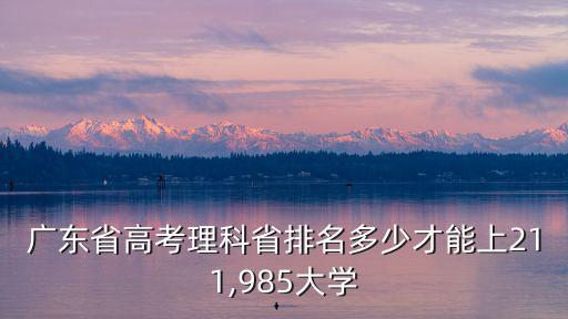 廣東省高考理科省排名多少才能上211,985大學