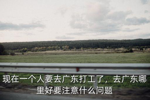 現在一個人要去廣東打工了，去廣東哪里好要注意什么問題
