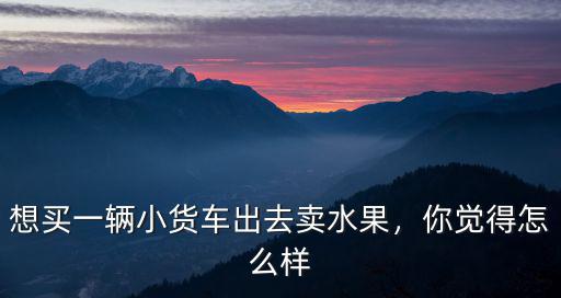 深圳買個小貨車賣水果怎么樣,想買一輛小貨車出去賣水果