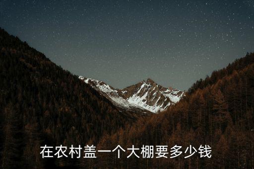 山東農(nóng)村溫室大棚多少錢,在農(nóng)村蓋一個(gè)大棚要多少錢