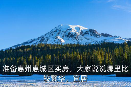 準(zhǔn)備惠州惠城區(qū)買(mǎi)房，大家說(shuō)說(shuō)哪里比較繁華，宜居
