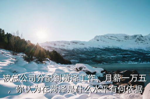 被總公司分配到菏澤工作，月薪一萬五，你認為在菏澤是什么水平有何依據