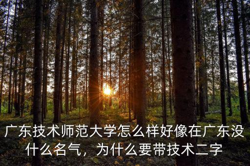 廣東技術(shù)師范大學(xué)怎么樣好像在廣東沒什么名氣，為什么要帶技術(shù)二字