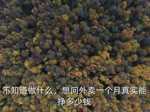 不知道做什么，想問外賣一個月真實能掙多少錢