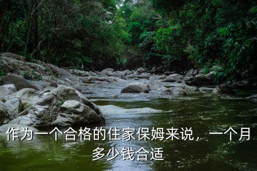 中山保姆住家一個月多少錢,作為一個合格的住家保姆來說
