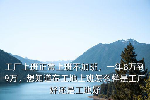 工廠上班正常上班不加班，一年8萬到9萬，想知道在工地上班怎么樣是工廠好還是工地好