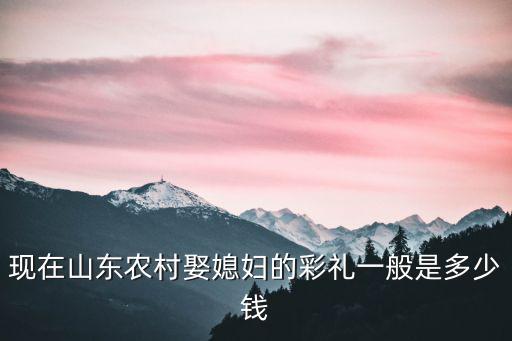 現(xiàn)在山東農(nóng)村娶媳婦的彩禮一般是多少錢