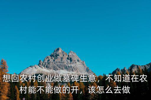 想回農(nóng)村創(chuàng)業(yè)做墓碑生意，不知道在農(nóng)村能不能做的開，該怎么去做